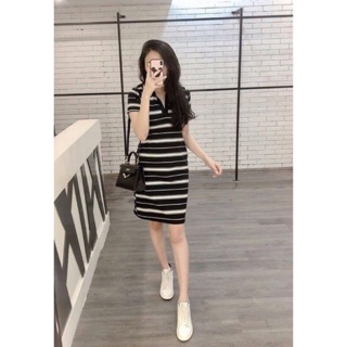 💥váy polo kẻ xuông 💥