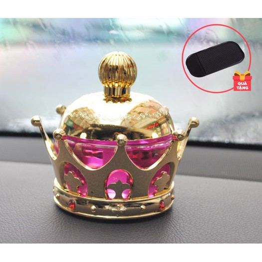 Nước hoa xe hơi hình vương miện thời trang, đính đá, tặng miếng chống trượt