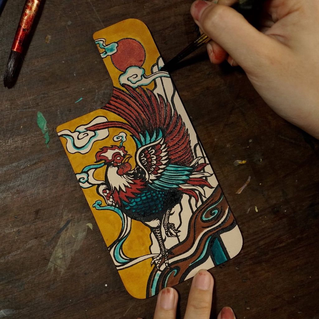 Ốp da Đỏ Case - Mẫu Dậu  - Ốp iphone/samsung - Docase.vn