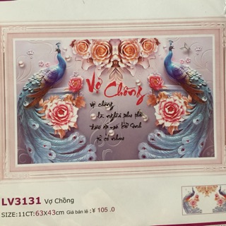 Tranh thêu chữ thập vợ chồng