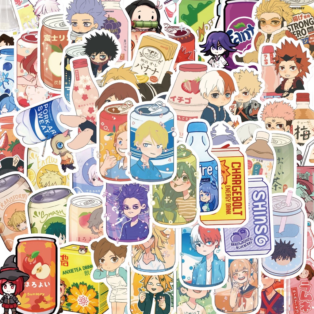 ❉ Thức uống bia. Phim Hoạt Hình Series 01 Hỗn Hợp Dán ❉ Bộ 50 Miếng Dán Chống Thấm Nước Thời Trang