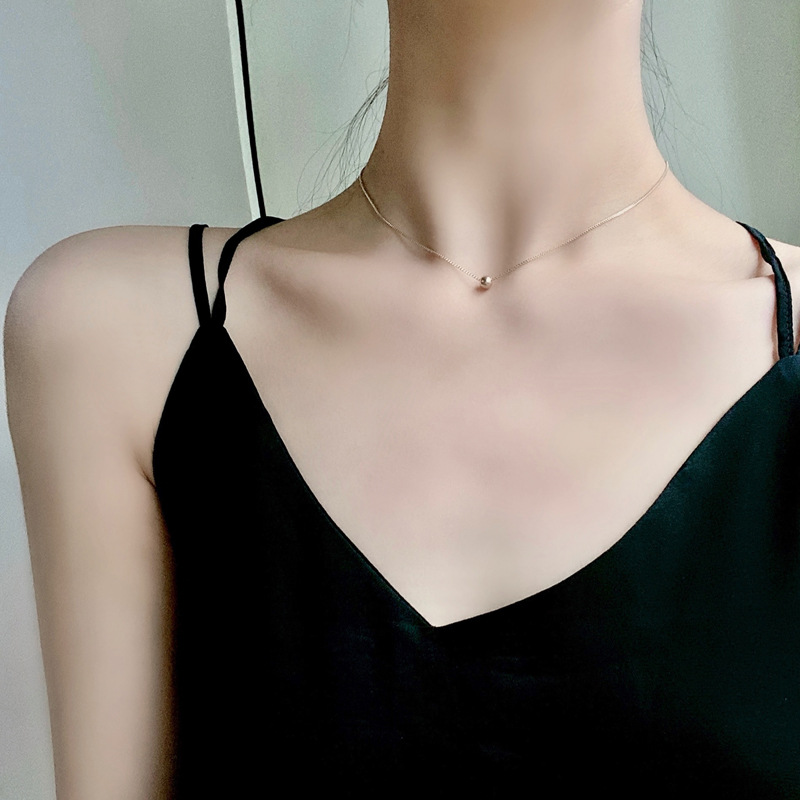 Vòng cổ Mạ Vàng 14K Mặt Quả Cầu Nhỏ Thời Trang