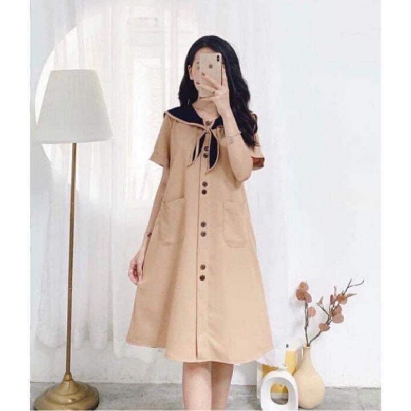 váy đầm bầu thời trang cổ hải quân