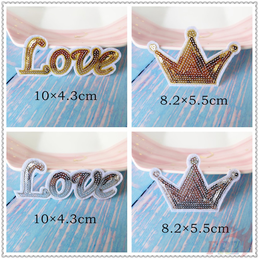 Miếng vá ủi quần áo hình trái tim vương miện