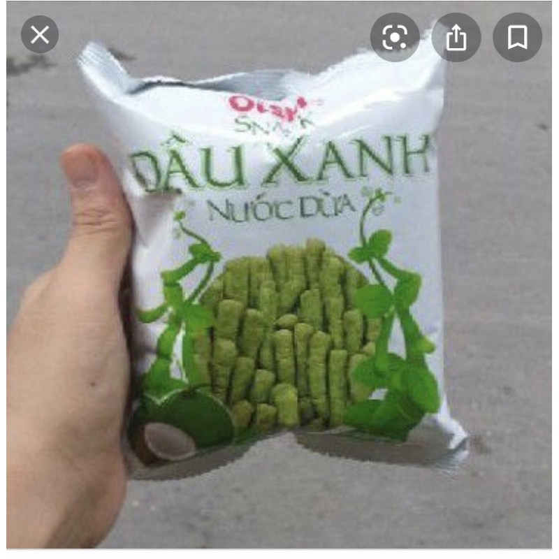 snack oishi đậu xanh nước dừa-  que sô côla