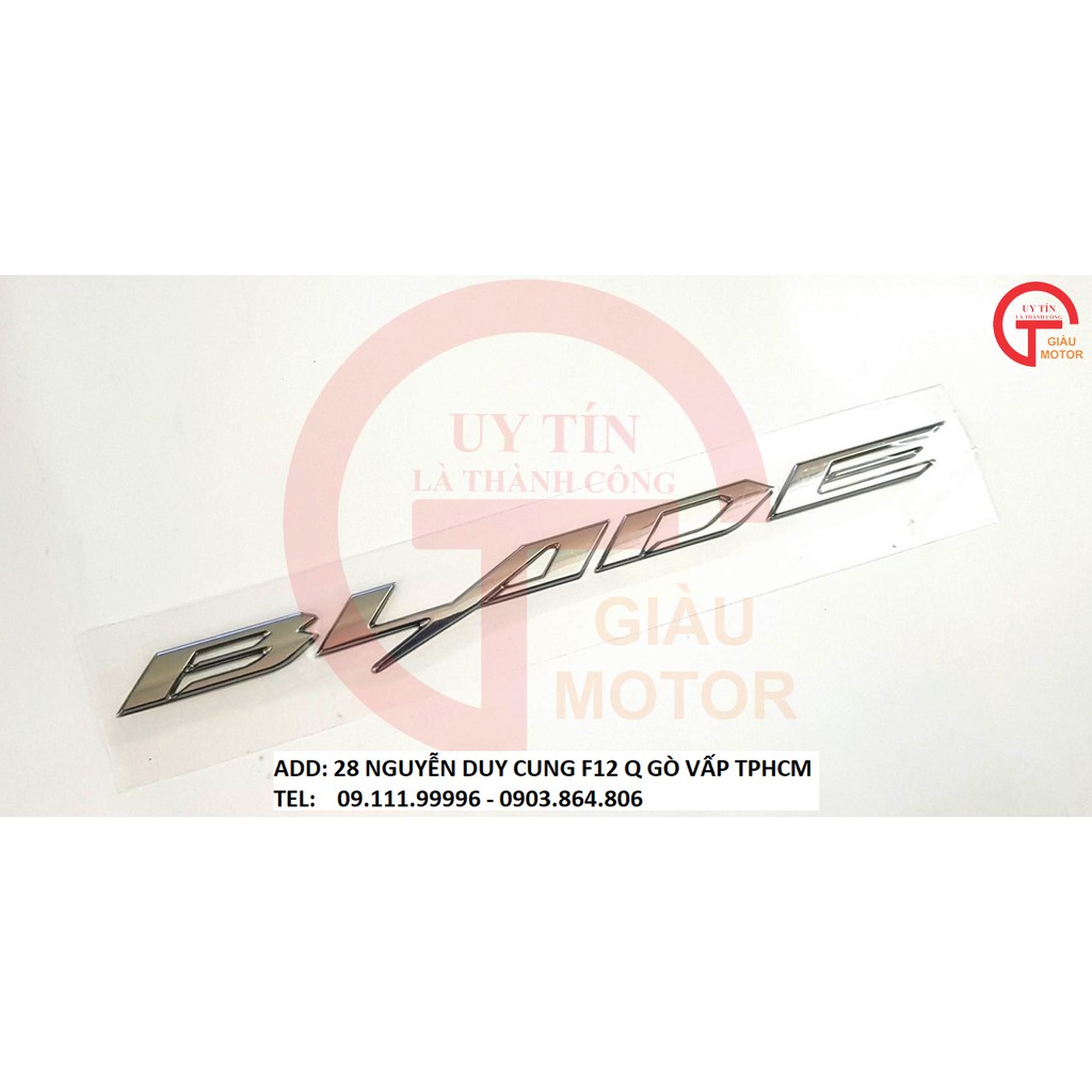 CHỮ NỔI BLADE MÀU BẠC LOẠI TỐT DÁN XE MÁY SIÊU CHẮC