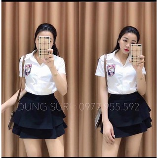 Mh bán sỉ chân váy xoè 2 tầng cho nữ