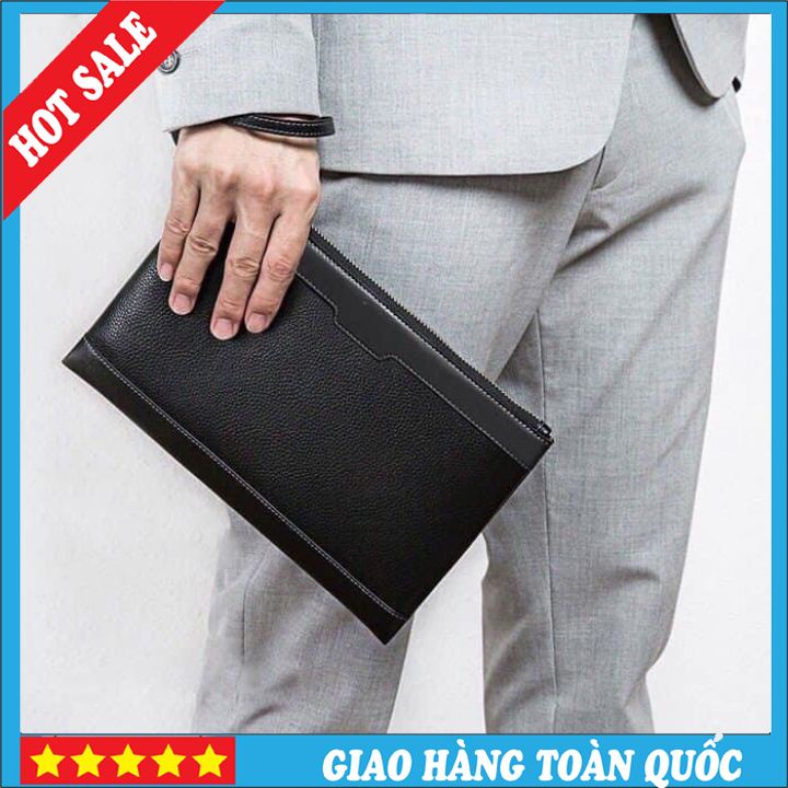 [Hàng Cao Cấp] Ví Nam Clutch Cầm Tay - Ví Da Nam Cầm Tay Cao Cấp Màu Đen Sang Trọng, Lịch Lãm