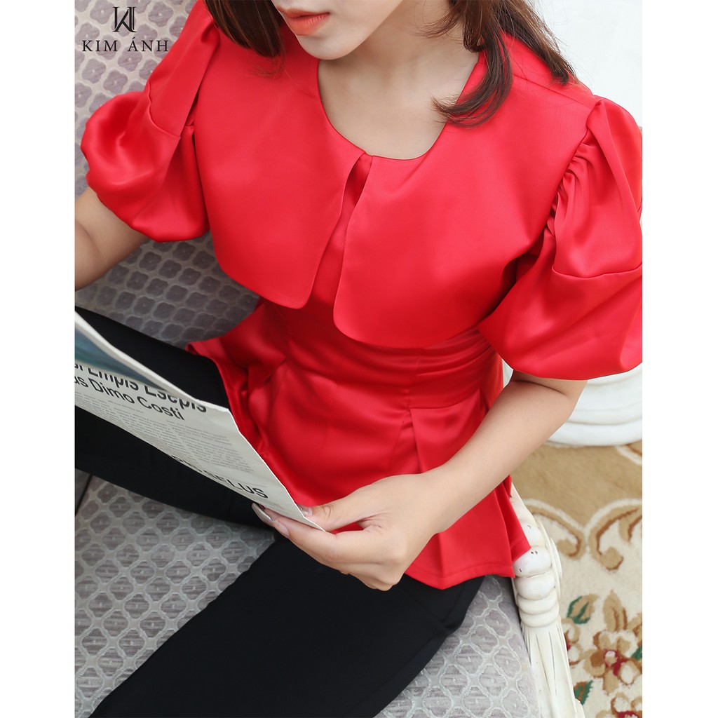Áo kiểu Tay Phồng , Áo Kiểu Thiết Kế Nữ, Áo Sơ Mi Nữ Công Sở  Tiffany Top  Kim Ánh,AKSX25003