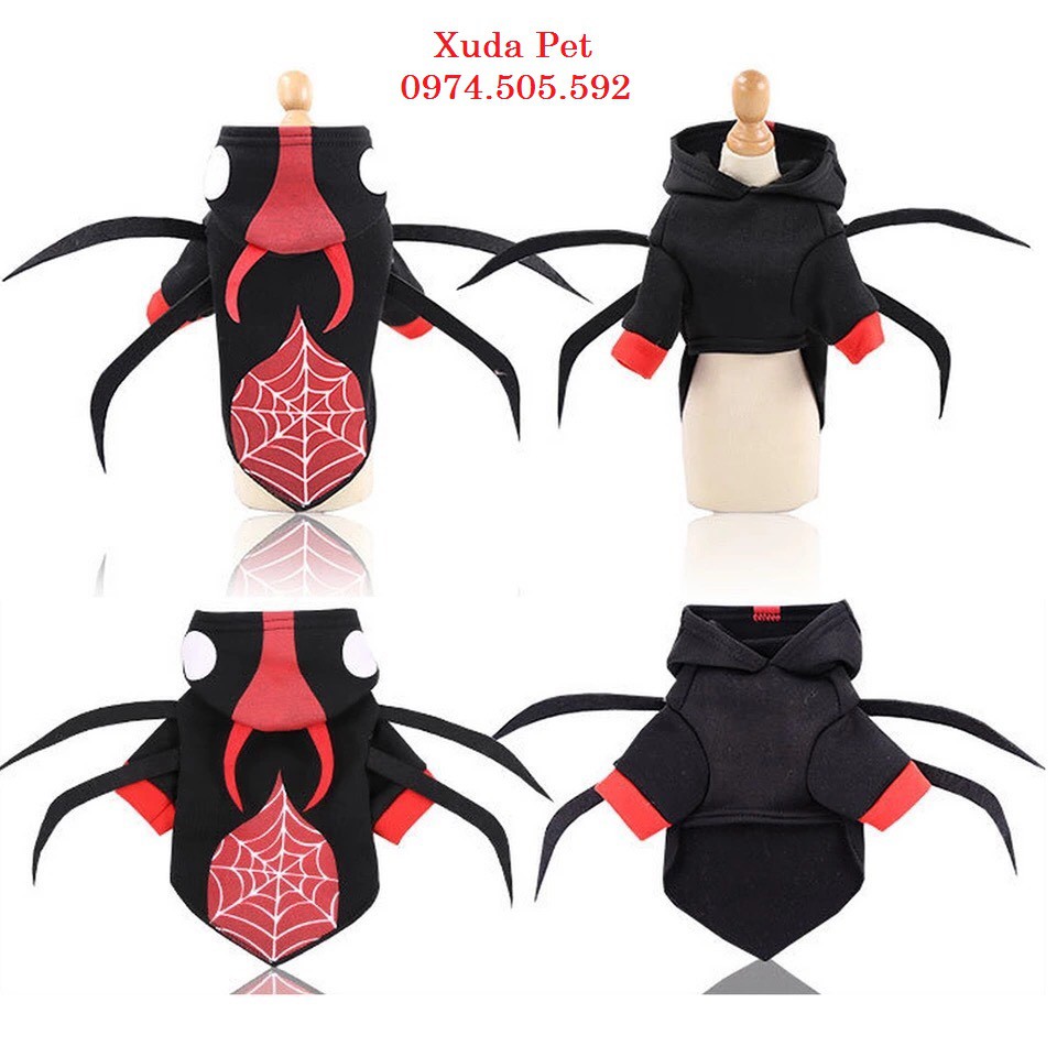 Áo hóa trang halloween cho chó mèo hình nhện siêu chất, siêu ngộ nghĩnh Xudapet-SP400114