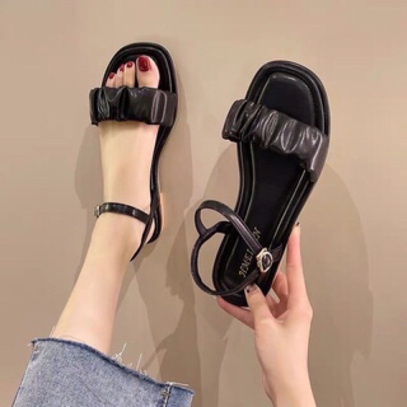 Giày Bệt Nữ 2 Màu Trắng Đen Đi Êm Chân Xinh Xắn H2