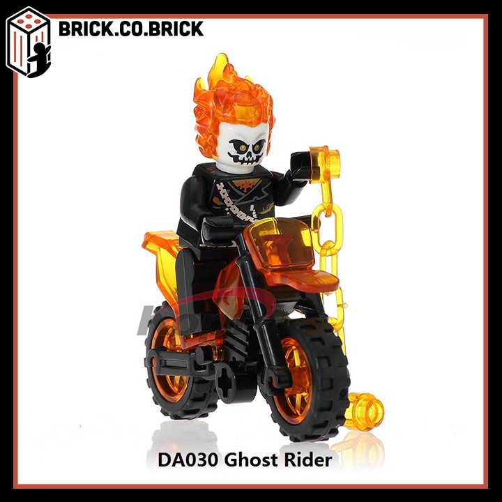 Ghost Rider kèm siêu xe cực chất -Đồ chơi lắp ráp minifigure và non lego- Mô hình lắp ghép sáng tạo Ma tốc độ- DA030
