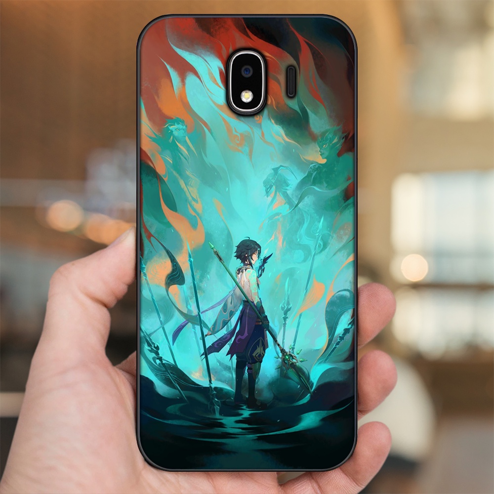 Ốp lưng Samsung J4 viền đen in hình Xiao Genshin Impact