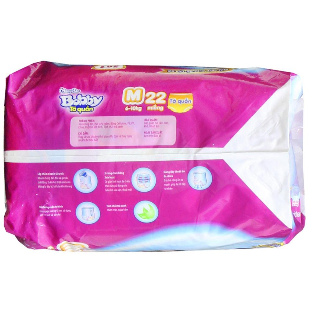 Tã quần Bobby size M 22 miếng (cho bé 6 - 10kg)