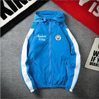 Áo khoác gió thể thao CLB Mancity nam nữ 2 lớp chống nắng nước form rộng ( có 4 màu)