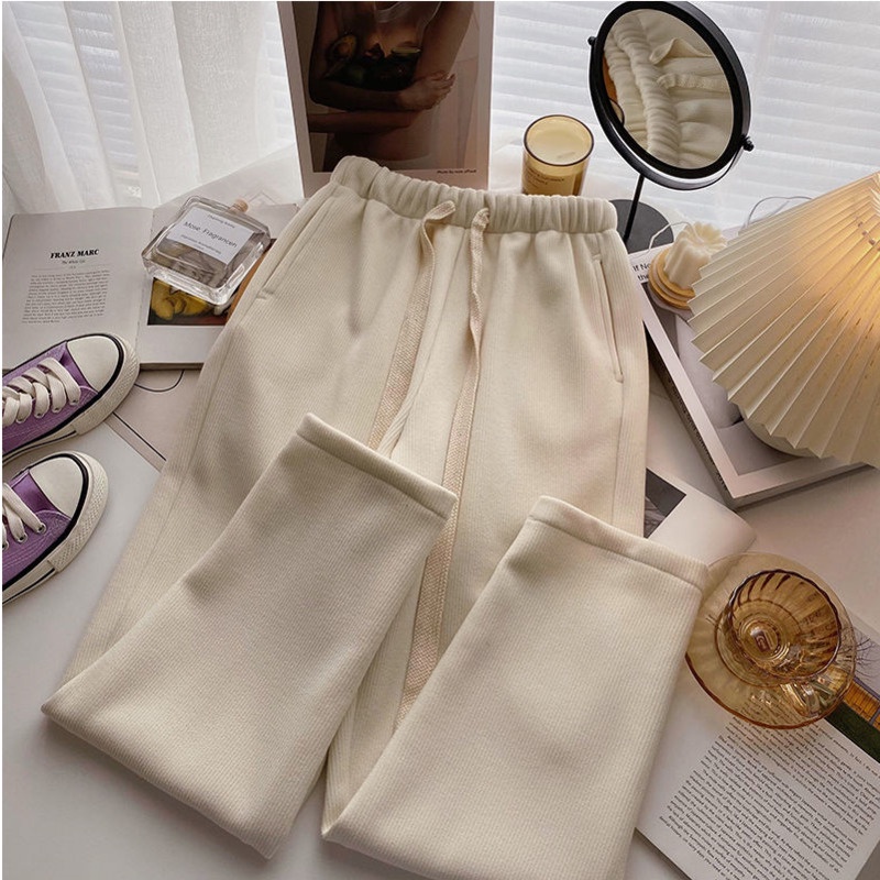 Quần Dài Lưng Cao Kiểu Dây Rút Phong Cách Thời Trang Hàn Quốc Mới