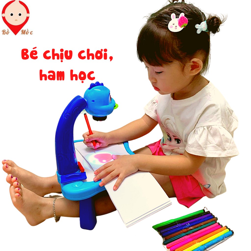 Máy Chiếu Hình Tập Vẽ- Bàn Vẽ 3D- Bàn Vẽ Tranh Có Đèn Chiếu, Có Nhạc Cho Bé Sáng Tạo, Tư Duy Thông Minh- Shop Bố Mốc