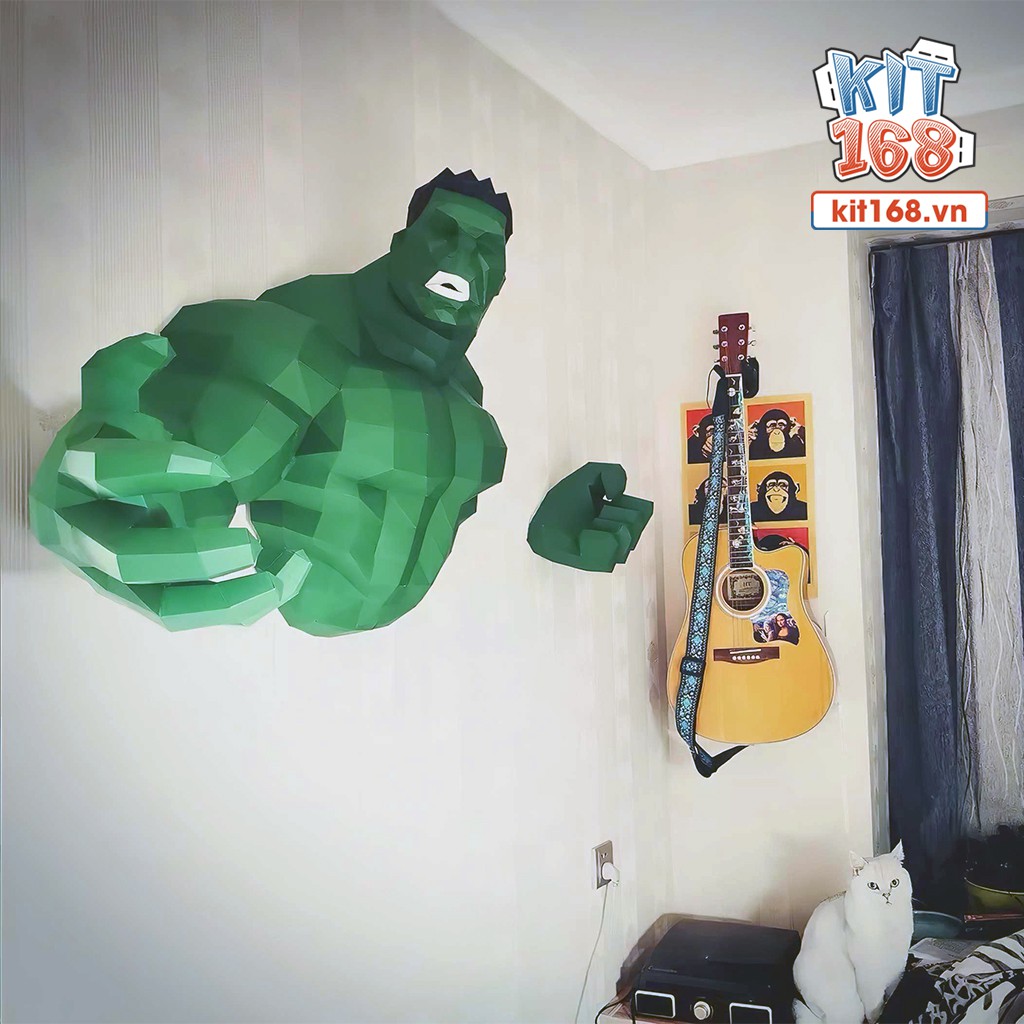 Mô hình giấy Anime Game Marvel Hulk Treo Tường