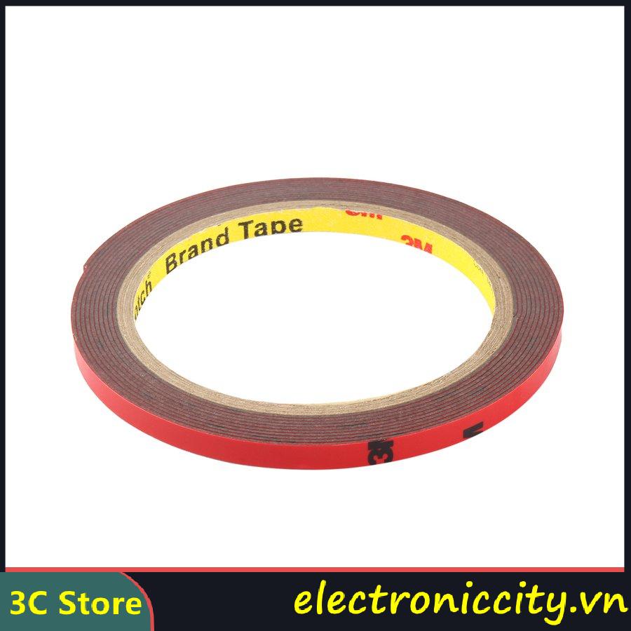 Cuộn băng keo hai mặt xốp acrylic dễ dàng dán viền 6mm 3m cao cấp tiện lợi