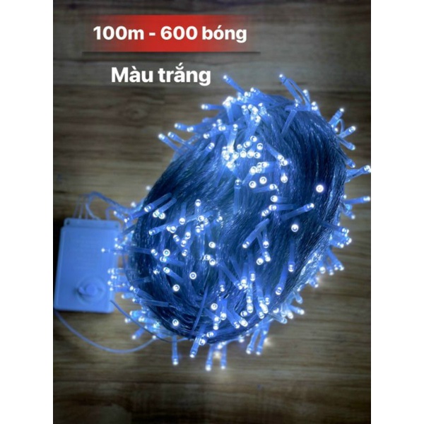 Dây đèn led trang trí 100m 600 bóng nhấp nháy có nút điều khiển nhiều chế độ