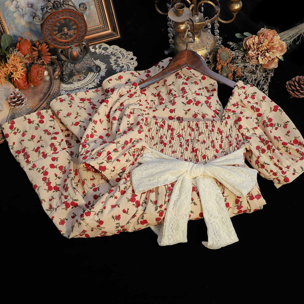 Đầm Hoa Công Chúa Thắt Nơ Eo Cho Nữ