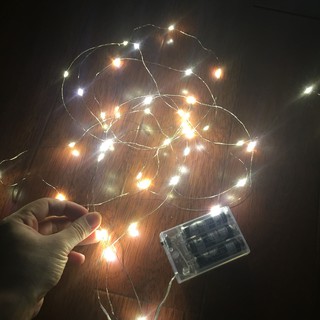Đèn LED đom đóm 4m vàng nắng xài pin