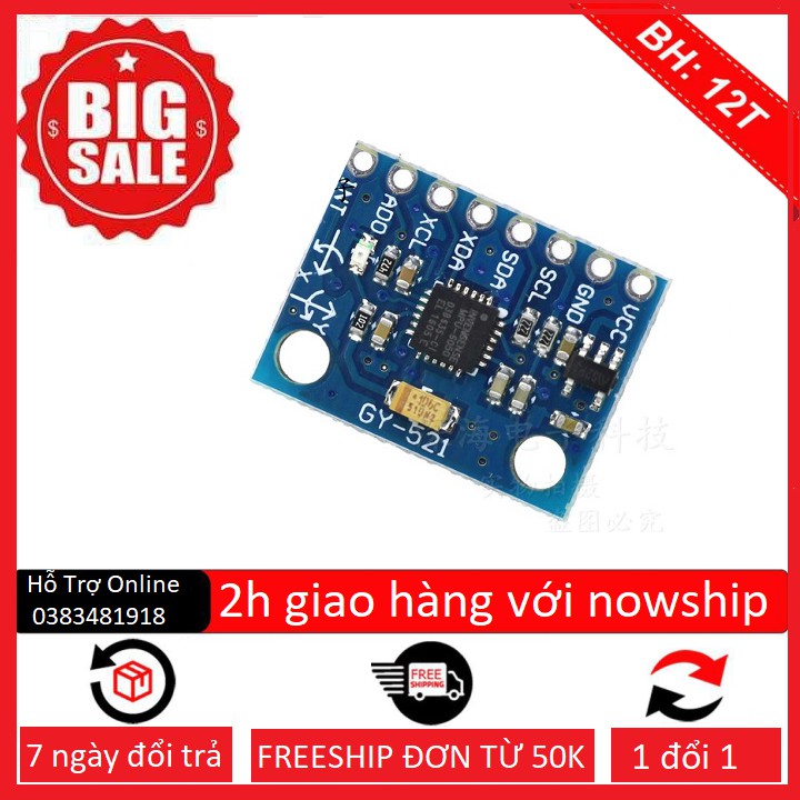 Module Cảm Biến Gia Tốc Góc MPU6050 - GY521-linhkiendientubk 6050