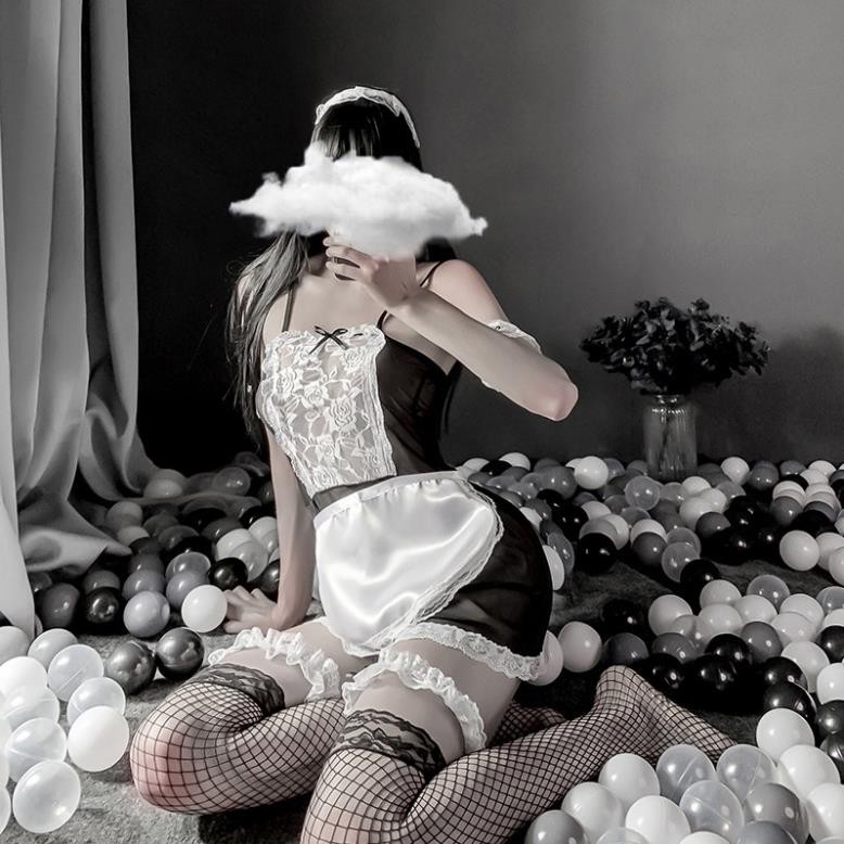 Đồ ngủ sexy bộ đồ cosplay sexy nàng hầu gái ren ngực xuyên thấu gợi cảm 1450 | BigBuy360 - bigbuy360.vn