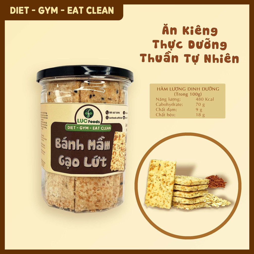 Bánh gạo lứt mầm LUCFOODS - Ăn kiêng, Thực dưỡng, Thuần tự nhiên (150g/300g/500g) | BigBuy360 - bigbuy360.vn
