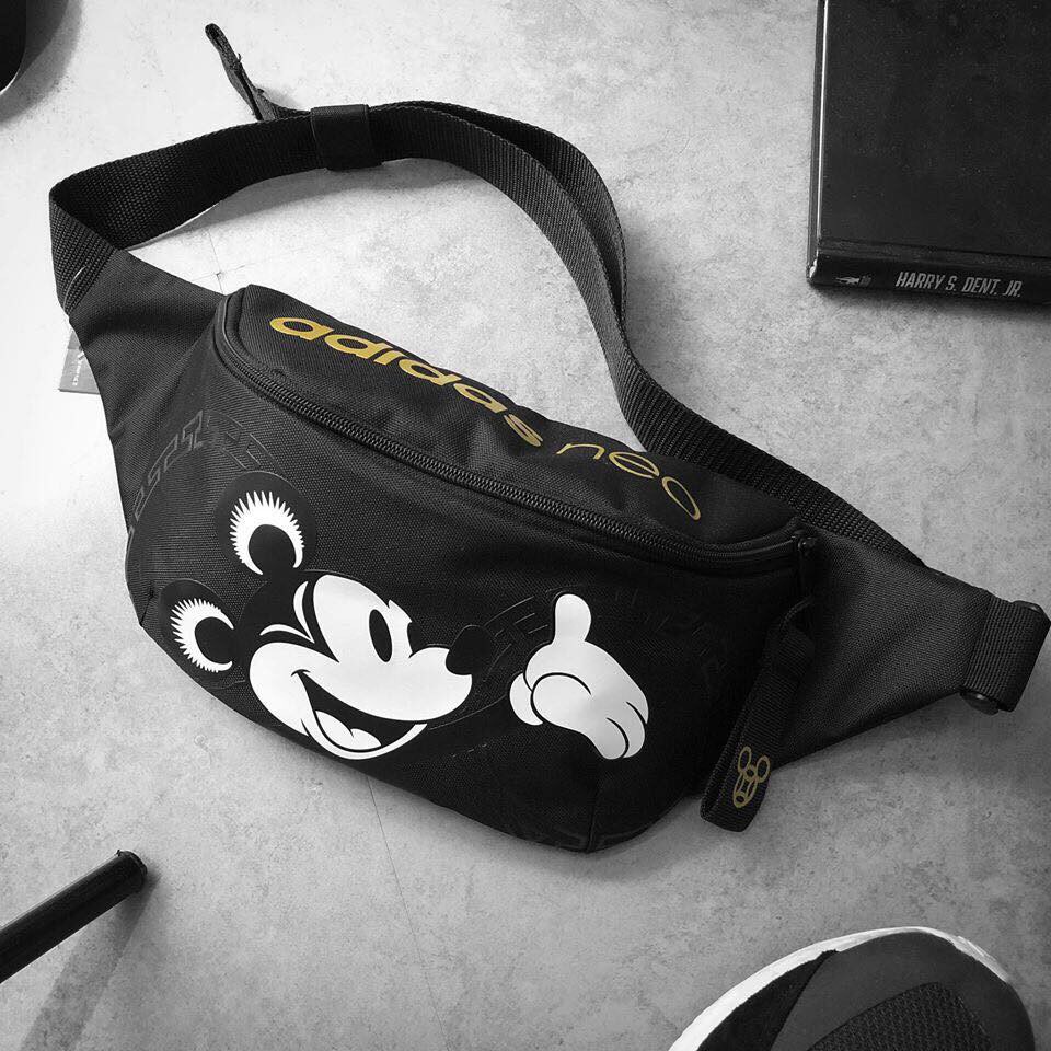 Túi Đeo Chéo Adidas Neo Mickey Mouse Unisex Waist Bag| 4 MÀU | HÀNG CÓ SẴN| ảnh Thật 100%