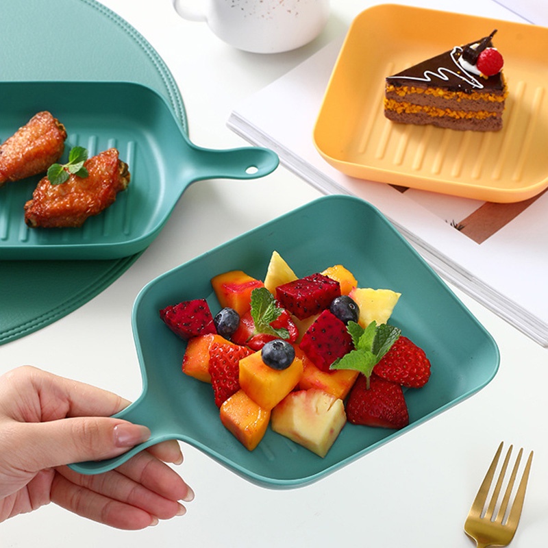 Dĩa đựng thức ăn/trái cây/bánh kẹo hình chảo có tay cầm 22x14cm