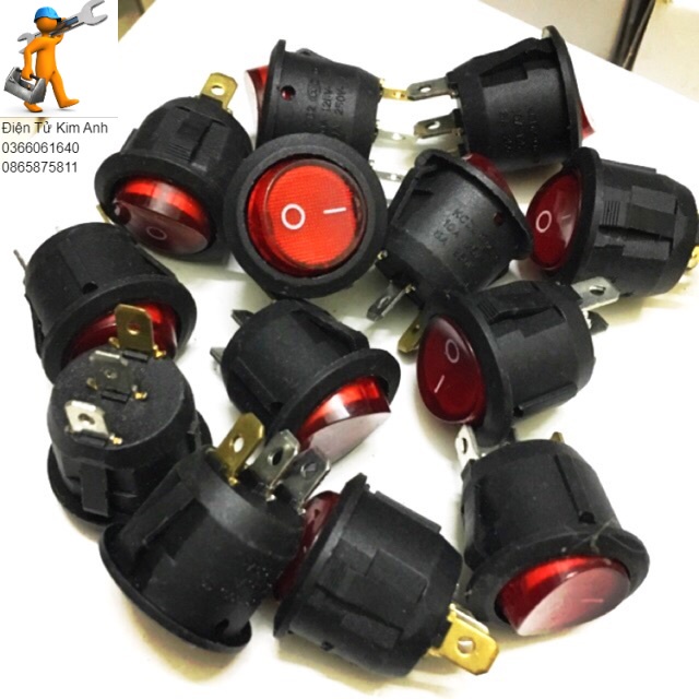 10 Công tắc 3 chân có đèn (loại 1 chân đồng)