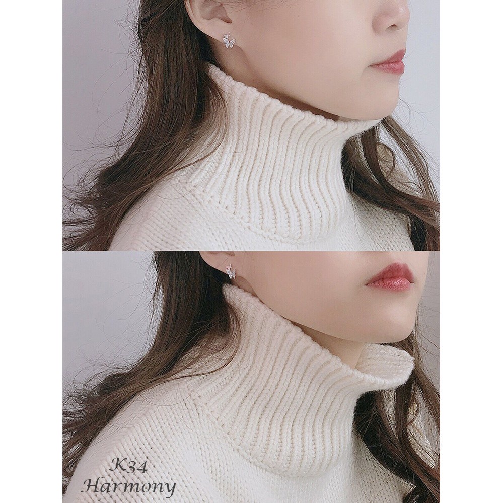 Khuyên tai nữ bạc hồ điệp hình bướm đính đá nhỏ nhắn, đáng yêu, điệu đà | HARMONY ACCESSORIES K34