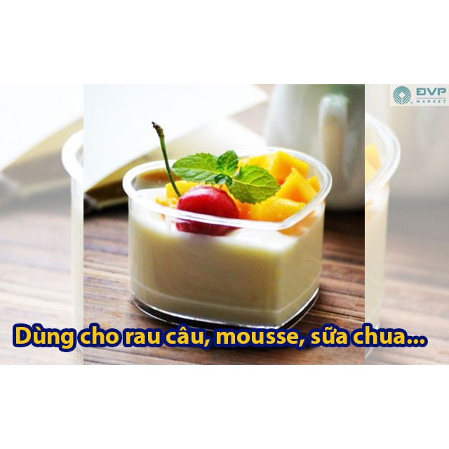 Ly nhựa đựng bánh mousse hình trái tim 6x7cm WH55 (10 cái kèm nắp)