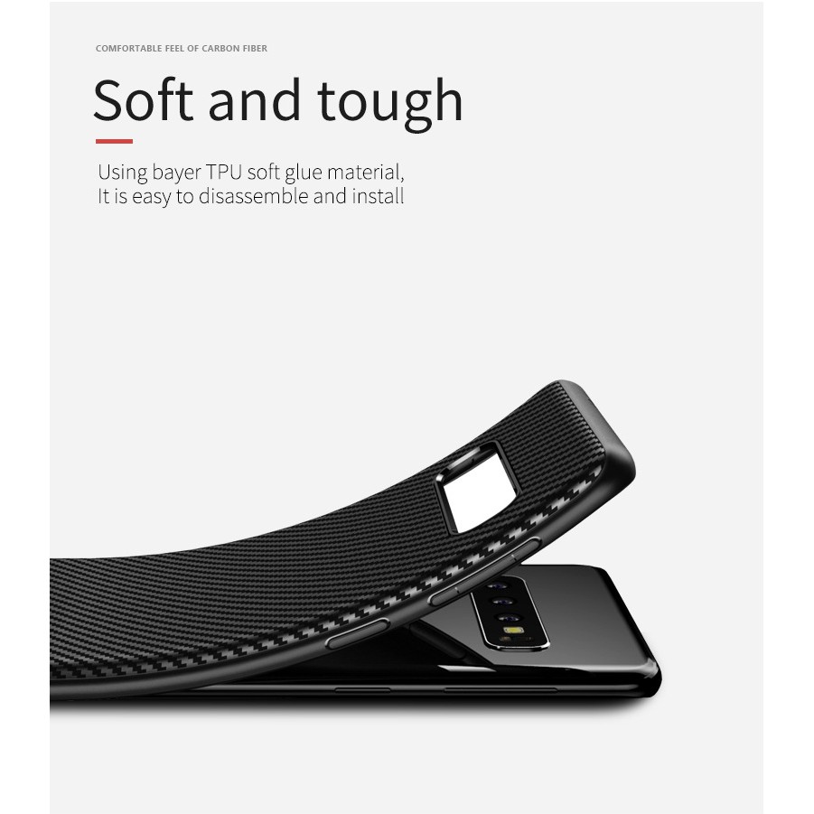 Ốp Lưng Samsung S10 S10 Plus vân 3D Carbon Chống bẩn