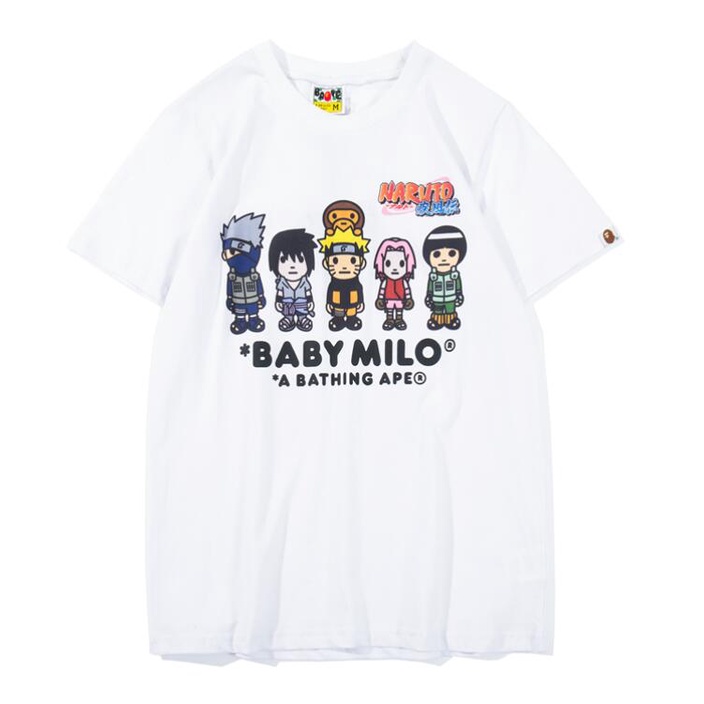 Bape Thời Trang In Áo Thun Cotton Ngắn Tay Unisex