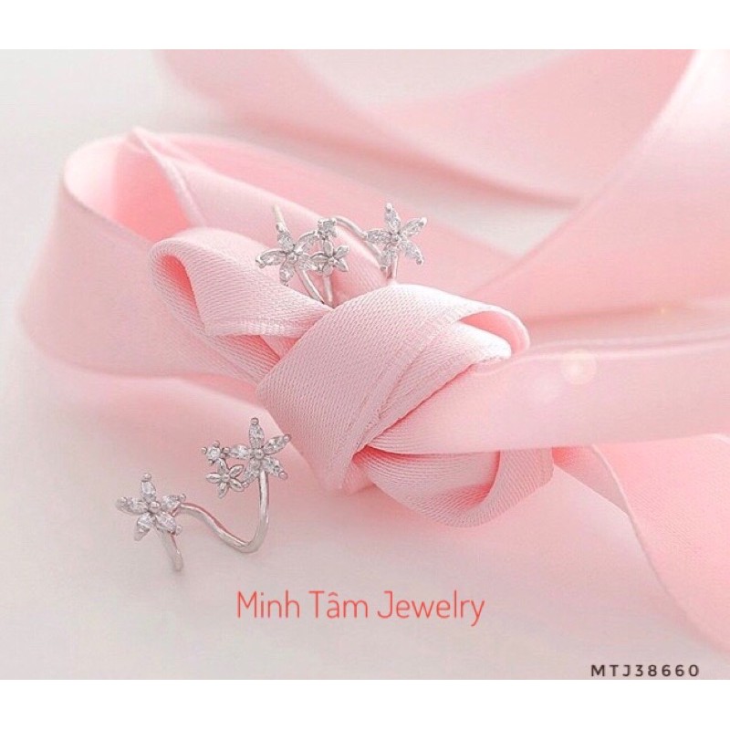 Bông tai bạc 925 sao Star,Khuyên tai ngôi sao bạc nạm đá cao cấp-Minh Tâm Jewelry