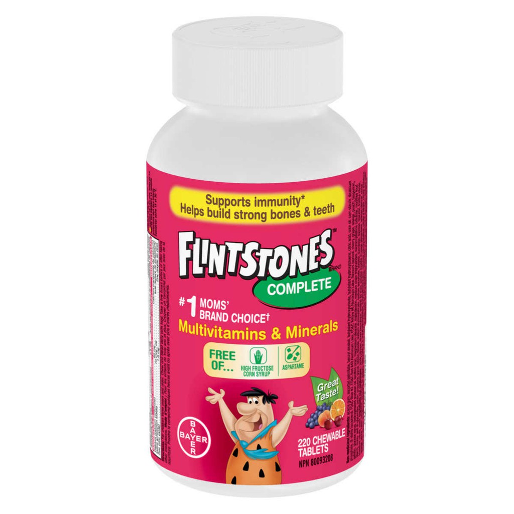 Vitamin tổng hợp cho bé Flintstones Complete Bayer 220 viên nhai.