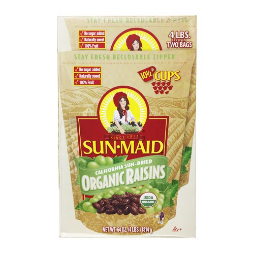 Nho khô Sun Maid California Sun-Dried Organic Raisins, 2 x 907g