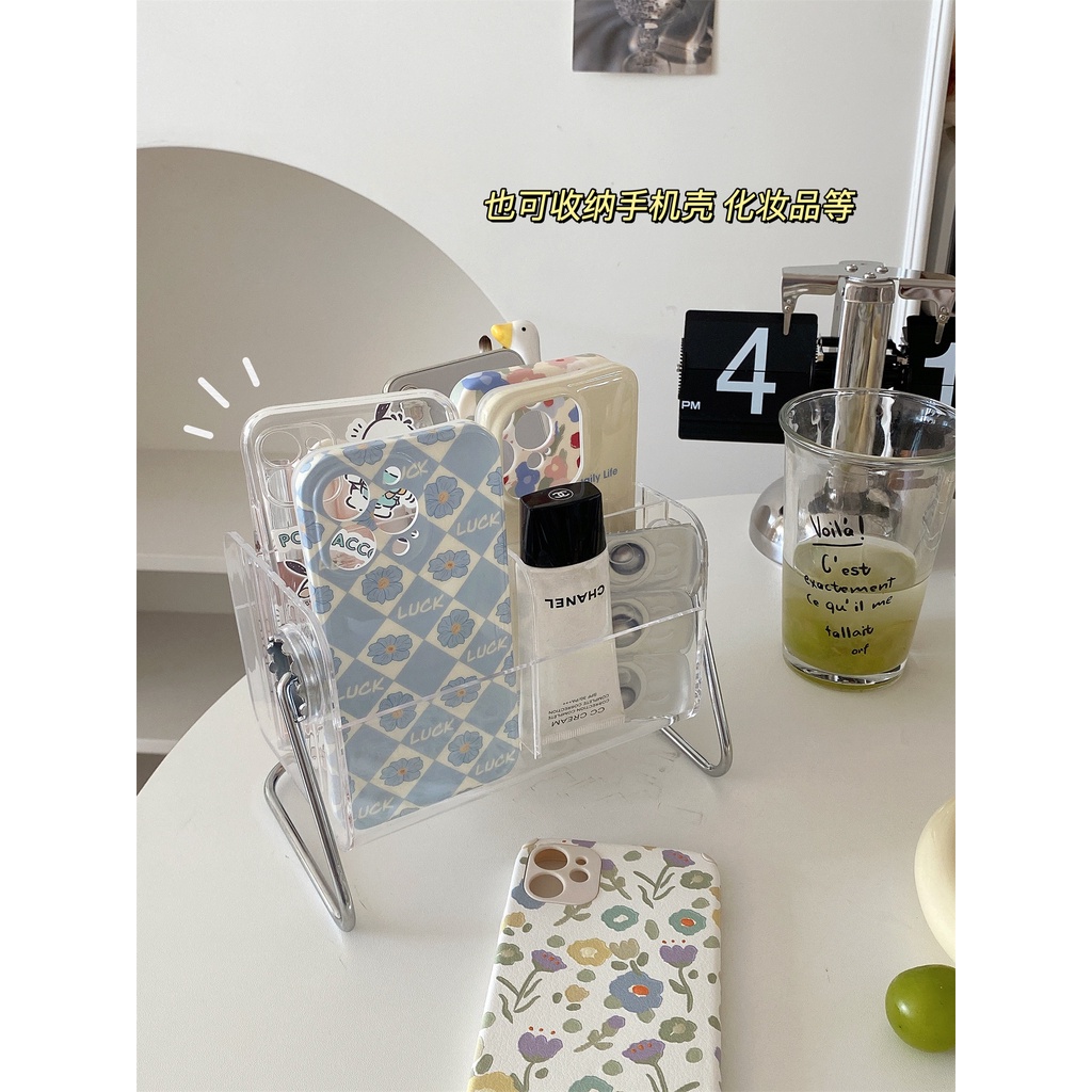 Hộp Đựng Điều Khiển Từ Xa / Mỹ Phẩm Để Bàn Bằng Acrylic Trong Suốt Tiện Dụng Cho Phòn