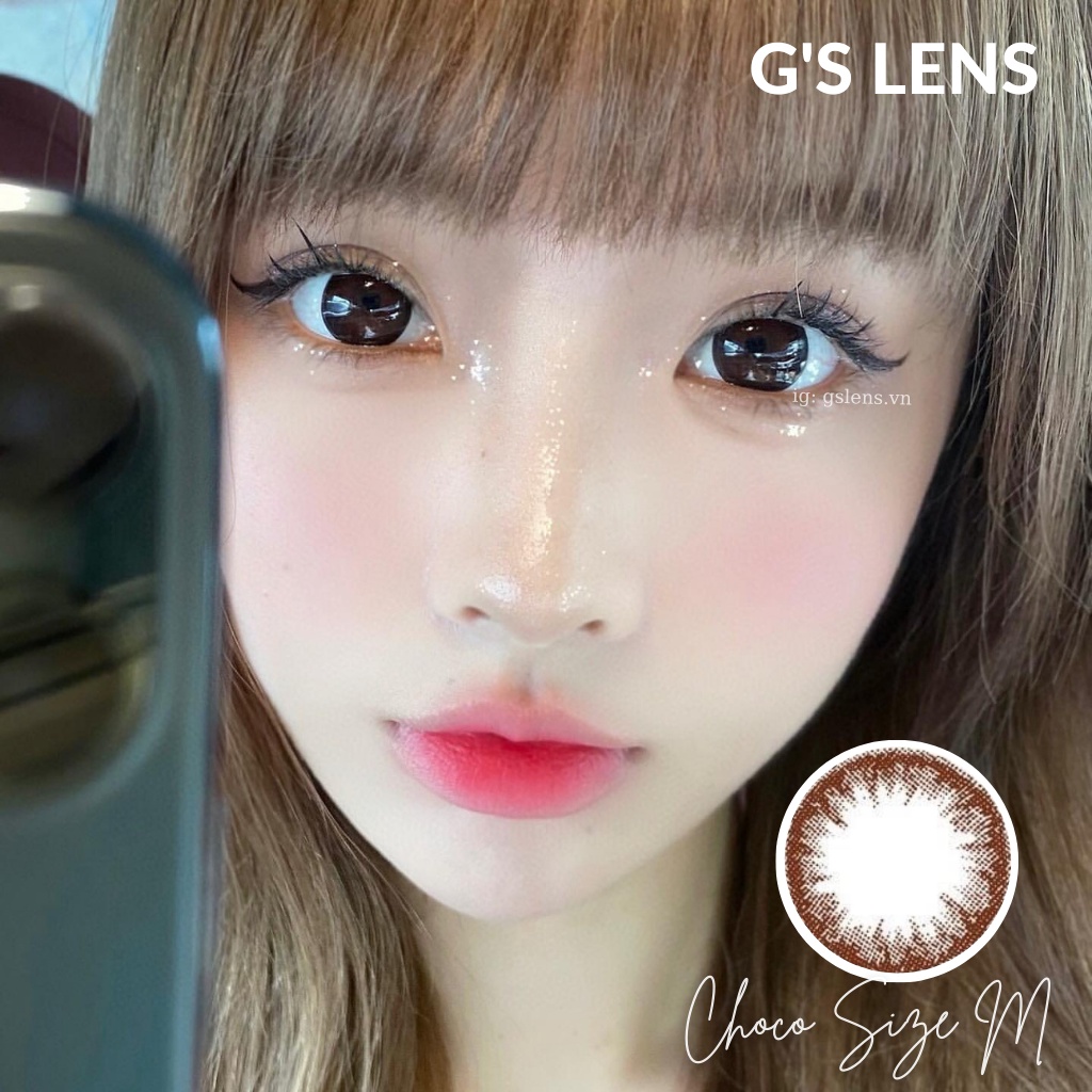 Kính Áp Tròng Choco Giãn Vừa Size M 14.5mm Có 0-6 Độ Cận AR2244 Choco