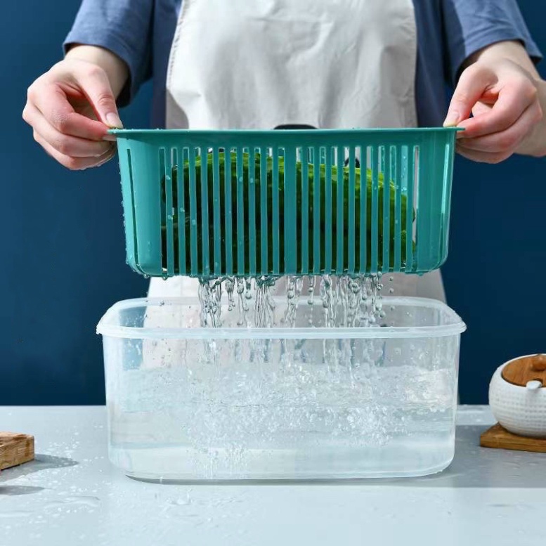 Set 5 Hộp Kèm Rổ Đựng Đồ, Thực Phẩm Bảo Quản Tủ Lạnh Đa Năng Có Nắp Đậy Cao Cấp