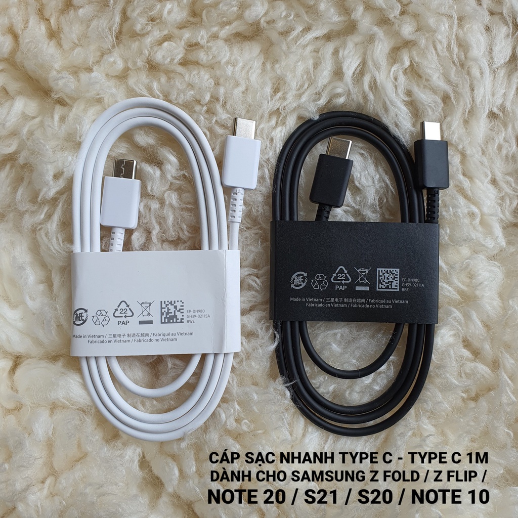 Cáp Sạc Nhanh Type C - Type C 1M Dành Cho Samsung Galaxy Z Fold 3 / Z Flip 3