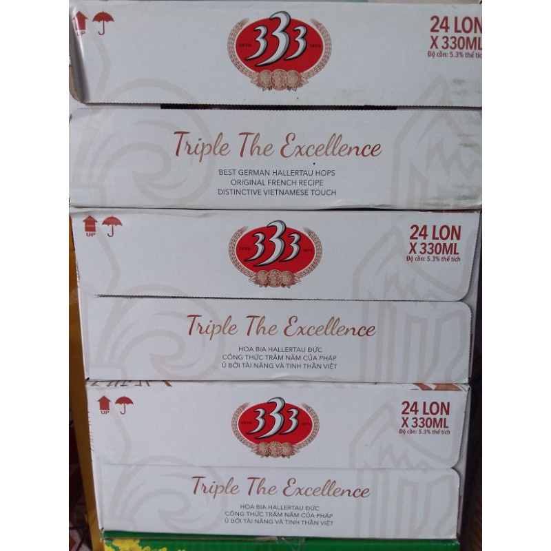 [ Hàng Mới] Thùng 24 Lon Bia 333 Triple The Excellence [ 24 Lon X 330ML]