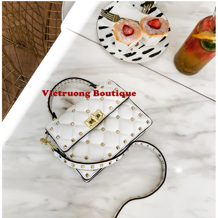Túi xách nữ da đính đinh tán