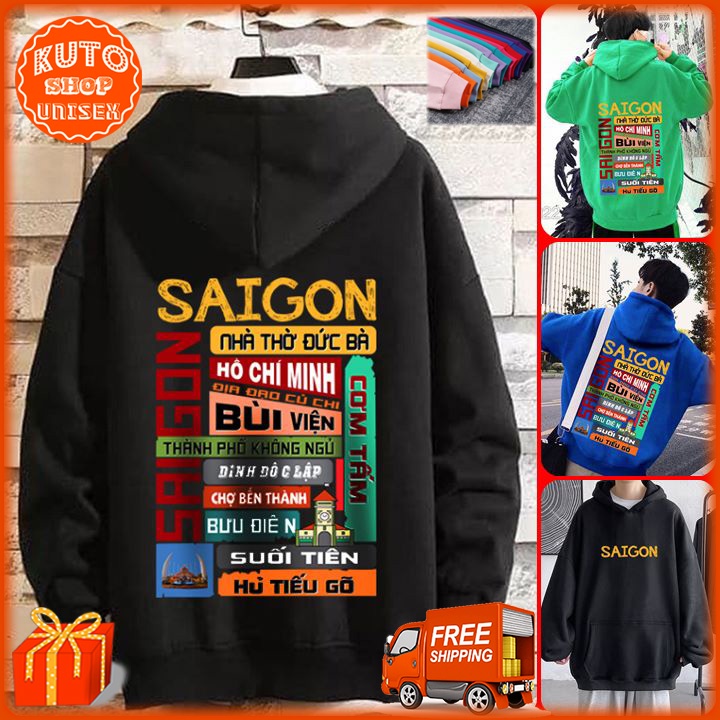 ÁO HOODIE SÀI GÒN ƠI - In Pet Siêu Bền Siêu Đẹp - Full Size Full Màu