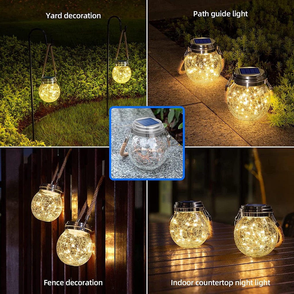 Đèn Lồng Treo Trang Trí LED Chống Nước Sử Dụng Năng Lượng Mặt Trời