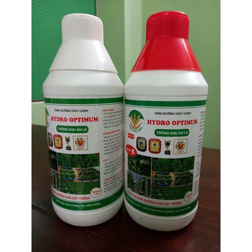 SIÊU TIẾT KIỆM - CẶP DUNG DỊCH THỦY CANH TRỒNG RAU ĂN LÁ- HYDRO OPTIMUM - 2 LÍT/ CẶP