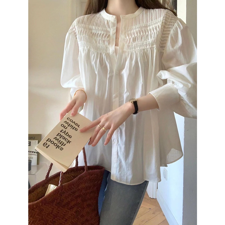 Áo Sơ Mi Cotton Lanh Cao Cấp Thiết Kế Mới 2022 Phong Cách Pháp Ngọt Ngào Cho Nữ