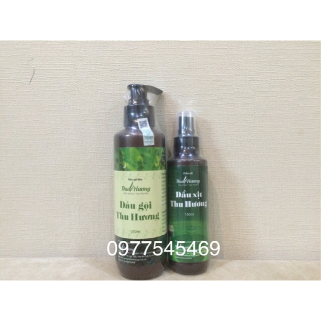 Bộ dầu gội và dầu bôi trị rụng tóc, bạc tóc Thu Hương Chính Hiệu